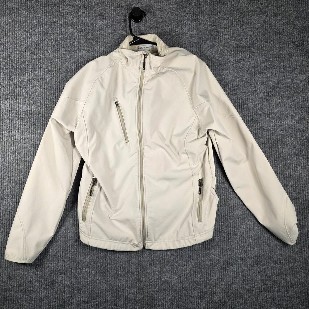 Port Authority Ladies Soft Shell Jacket Beige Fleece Lined Large